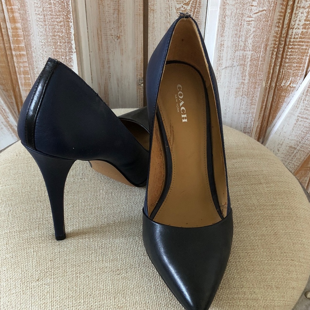 Coach Women's Navy and Black Heels